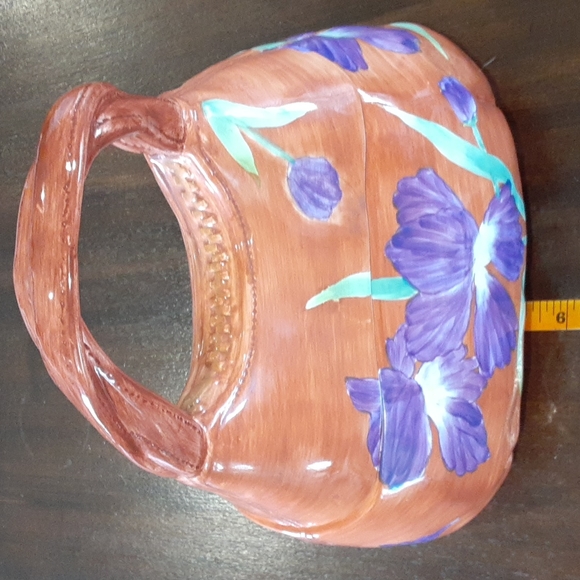 Cookie Jar Ceramic with Purple Irises - Picture 6 of 14